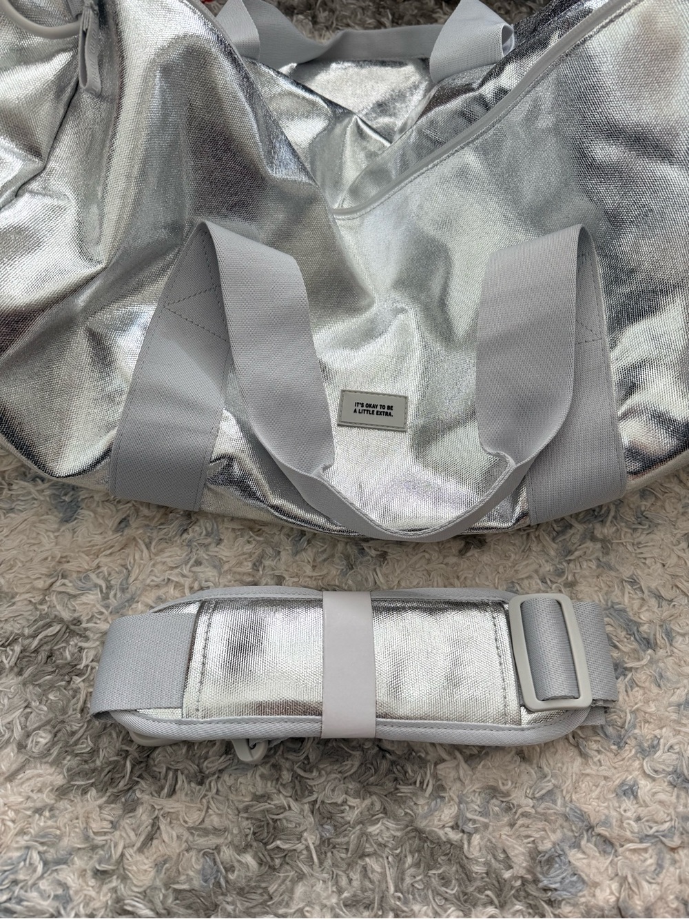 Metallic Silver Weekender Tote Bag - Chipotle Collectible